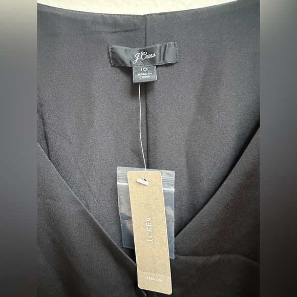 J. Crew Black Pleated Midi Gown with Bishop Sleeves - Picture 3 of 4